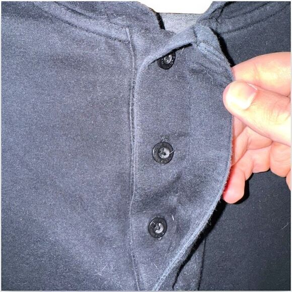 Black Wolsey Cotton Pullover Hoodie Size L - Picture 6 of 12